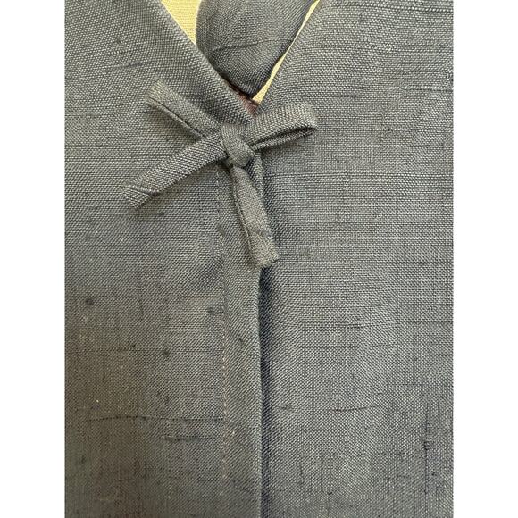 Mr. Blackwell Design Vintage 1950’s/60’s Raw Silk Navy White Dress RARE Size 4 - Picture 10 of 13